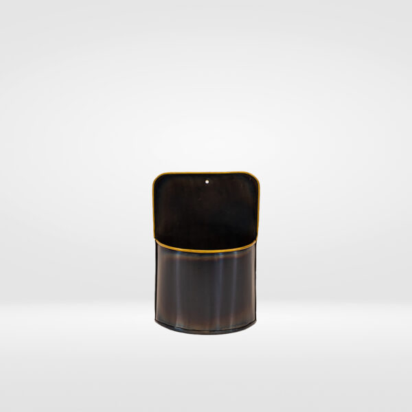 Lucknow Wall Pocket Metal Black Planter, 9.5 Inch