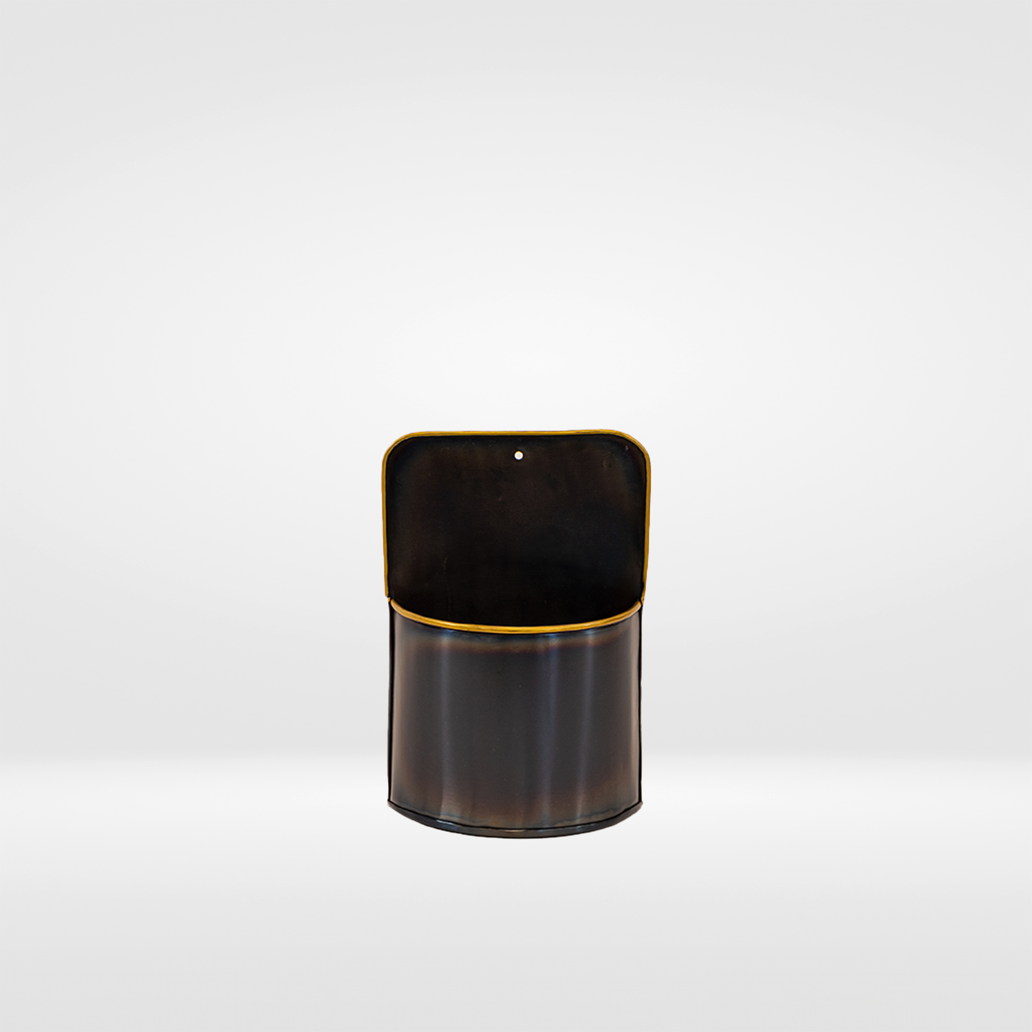 Lucknow Wall Pocket Metal Black Planter, 9.5 Inch