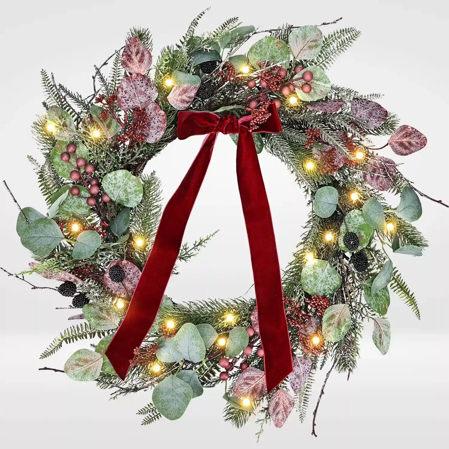 Large Wreath Lights Up